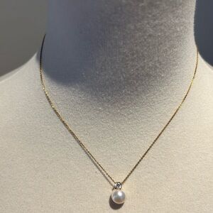 Handmade 10.2mm fresh water pearl with zircon stone, 925 sterling